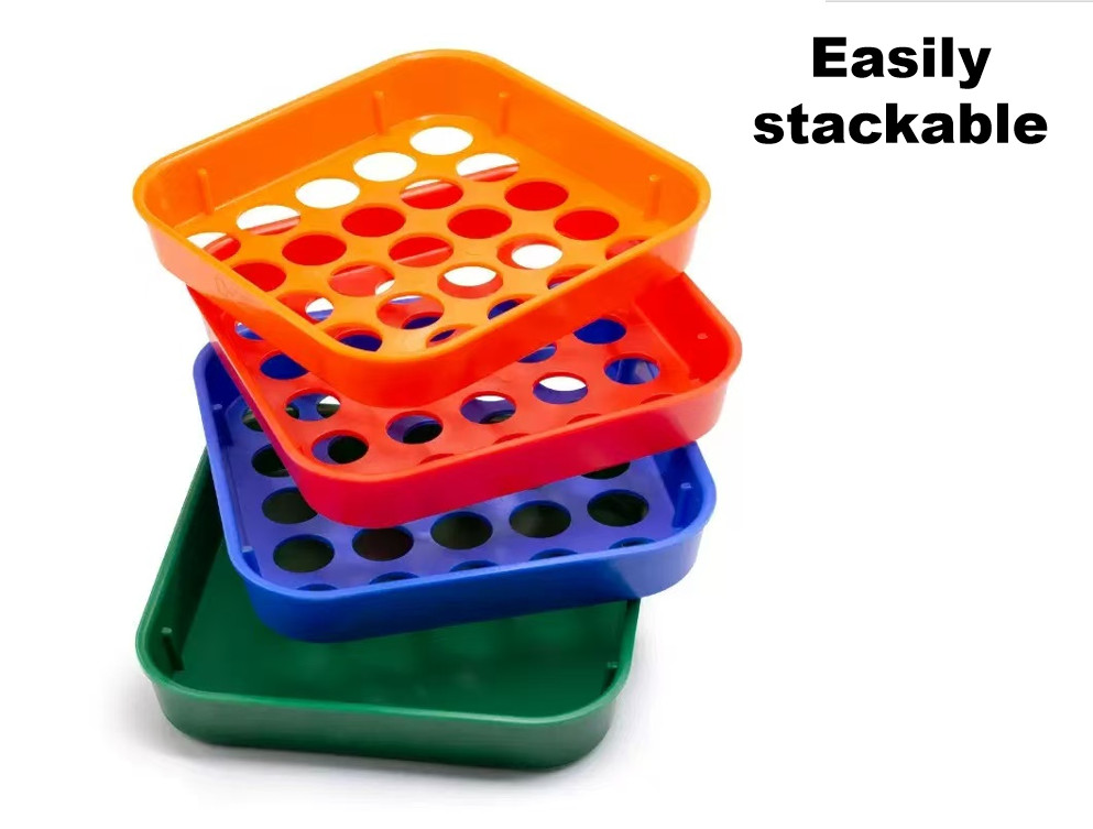 Stackable Coin Sorting Tray 4‑Color Plastic Sorter Set – Tubes Not Included