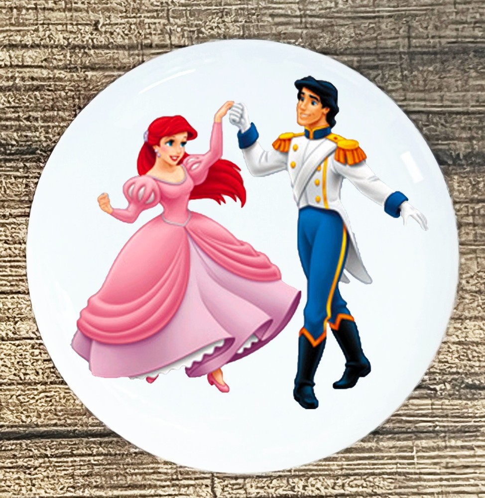 Mermaid Ariel Disney Princess kitchen cabinet knobs white ceramic knob pull