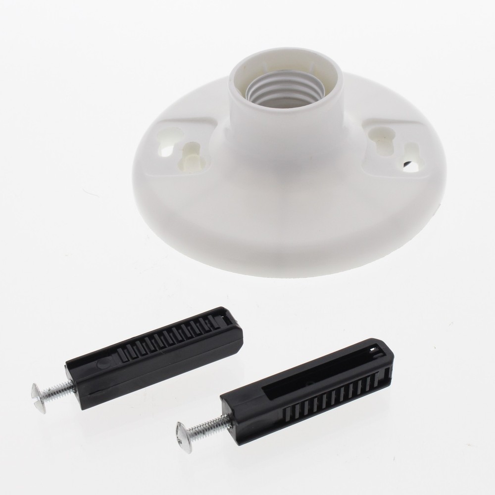 Cheetah White Keyless Plastic Ceiling Lampholder Medium Base CSKL10