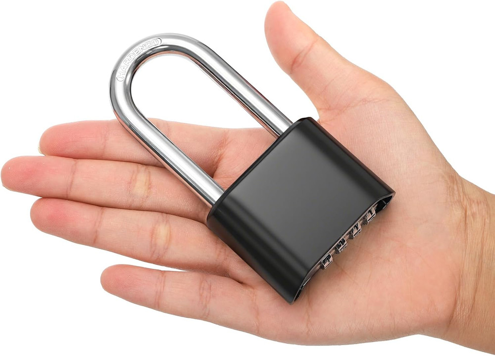 2 Pack 4 Digit Heavy Duty Combination Lock, Long Waterproof Shackle Padlock