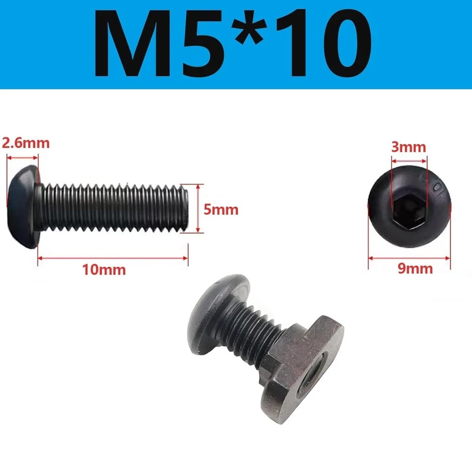 24 Sets M5 Mlok T-Nuts & Screws Replacement Sets Steel, for Mlok System Accessor