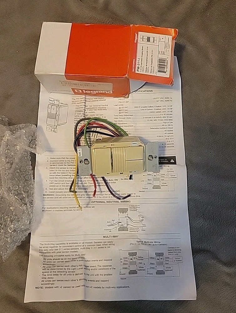 Wattstopper PW-311-I PIR Wall Mounted Occupancy Sensor