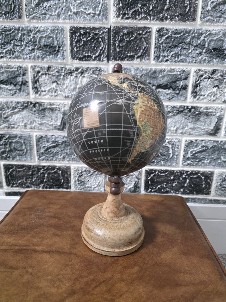 Vintage Black/Brown Mini Globe