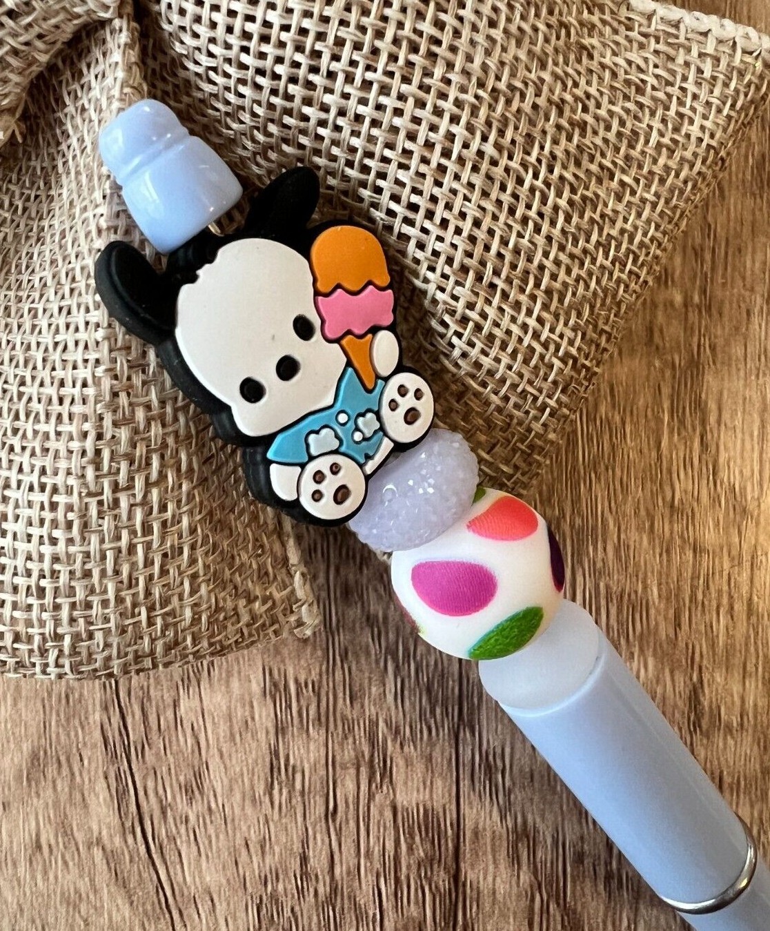 Custom beaded pen. Cute Sanrio characters! gifts, basket filler, journal, teen