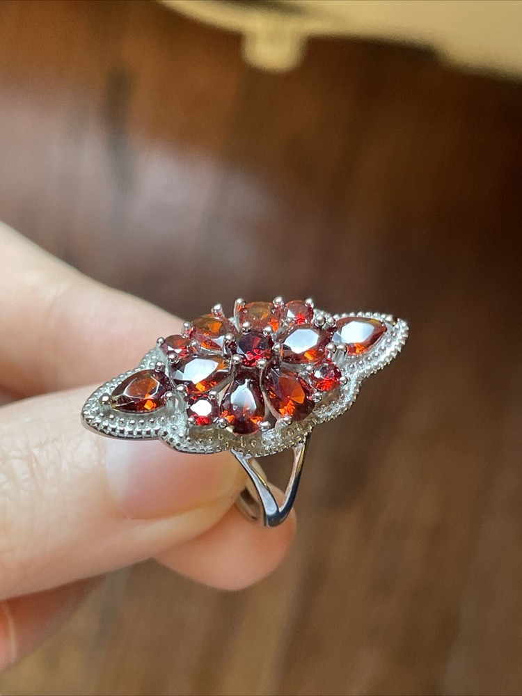 Natural Red Garnet Ring