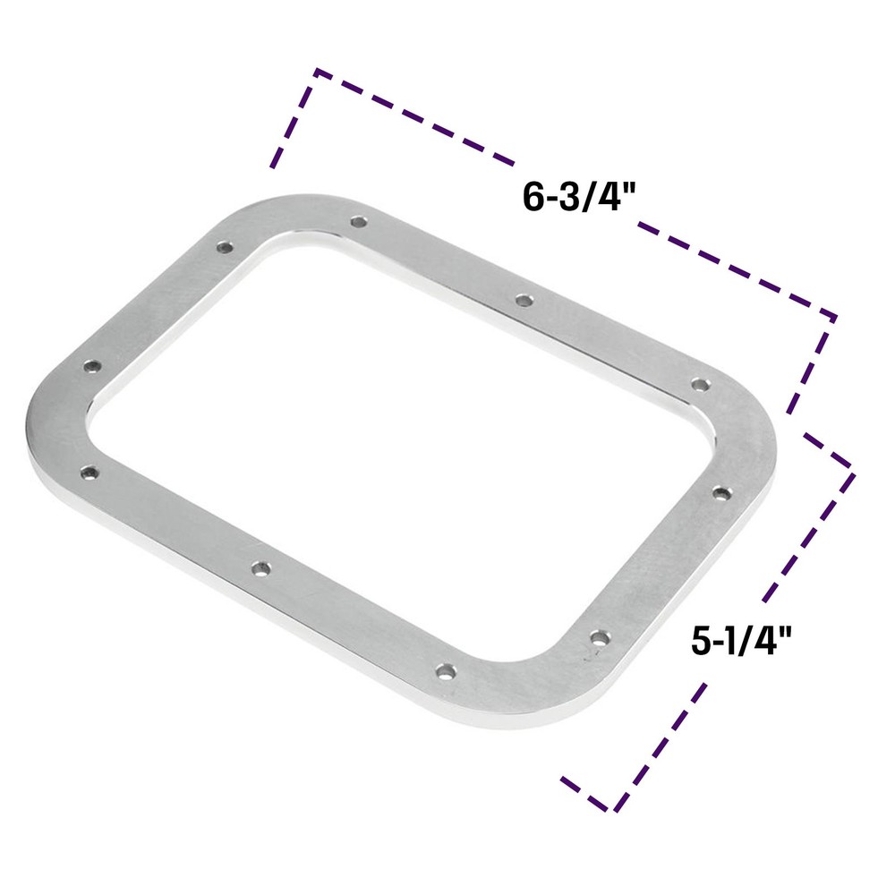 Rectangle Shifter Boot with Billet Aluminum Ring, Polished