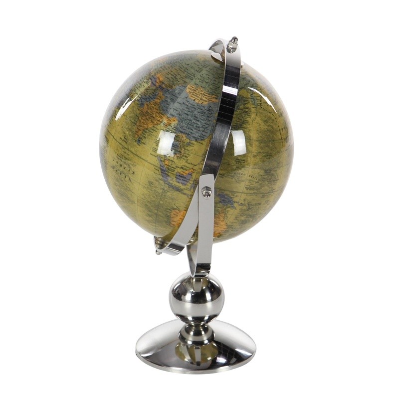 Silver Globe Educational Decorative World Globe Home Office Tabletop Decor New