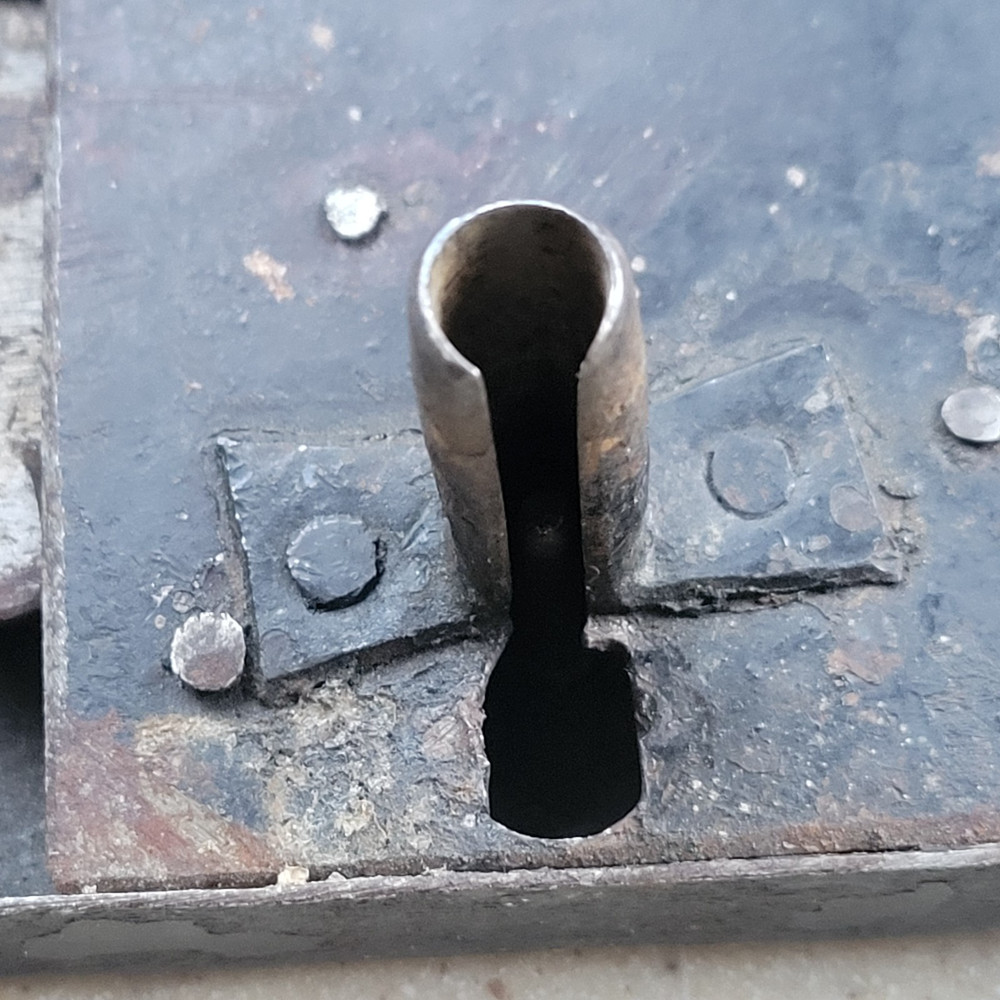 Antique Rusty Primitive Small Iron Lock with Key