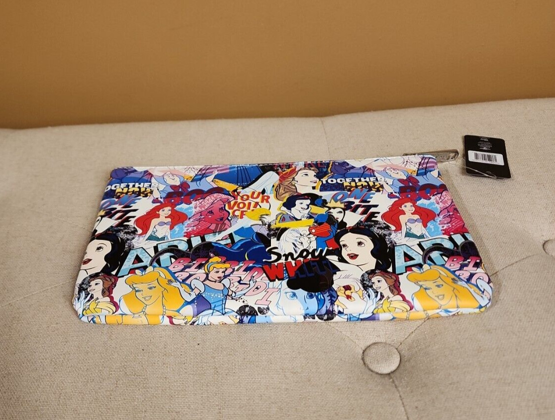 Buckle Down Disney Princess Comic AOP Print Cosmetic Bag Makeup Pouch NEW