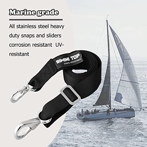 Adjustable Bimini Top StrapsMarine Awning Webbing Straps with Stainless Stee ...