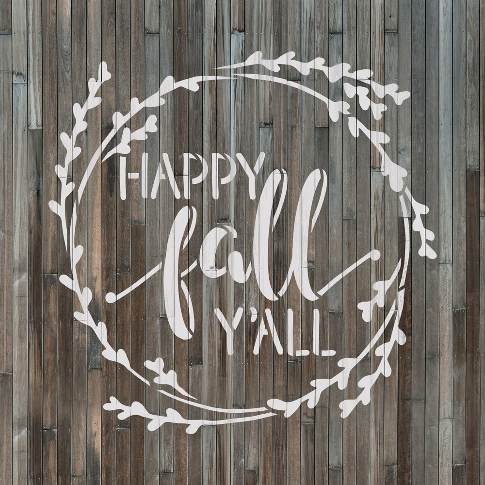 Happy Fall Yall Stencil - Durable & Reusable Mylar Stencils