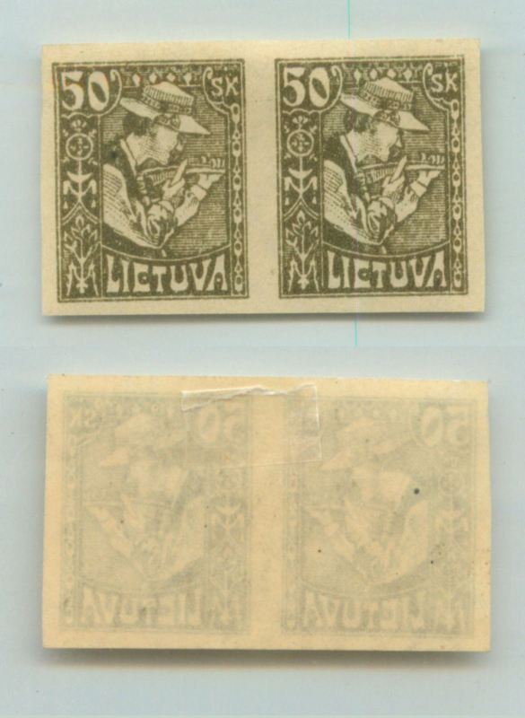 Lithuania 🇱🇹 1921 SC 102a mint imperf pair . e1507