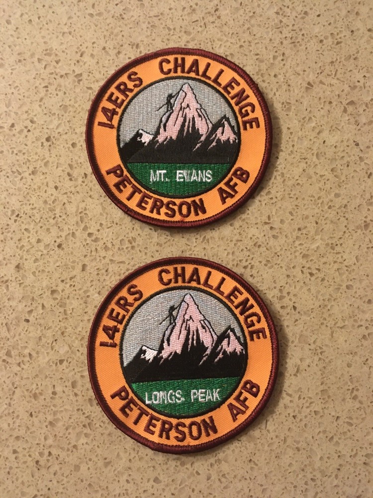 Two Peterson AFB 14ers Challenge Patches ~ AFSPC ~ Air Force Space Command
