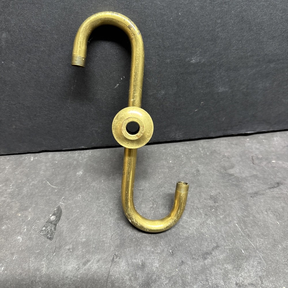 SOLID BRASS UNFINISHED TWO LIGHT S SHAPED CLUSTERS WITH 1/8-27 IPS ALL AROUND
