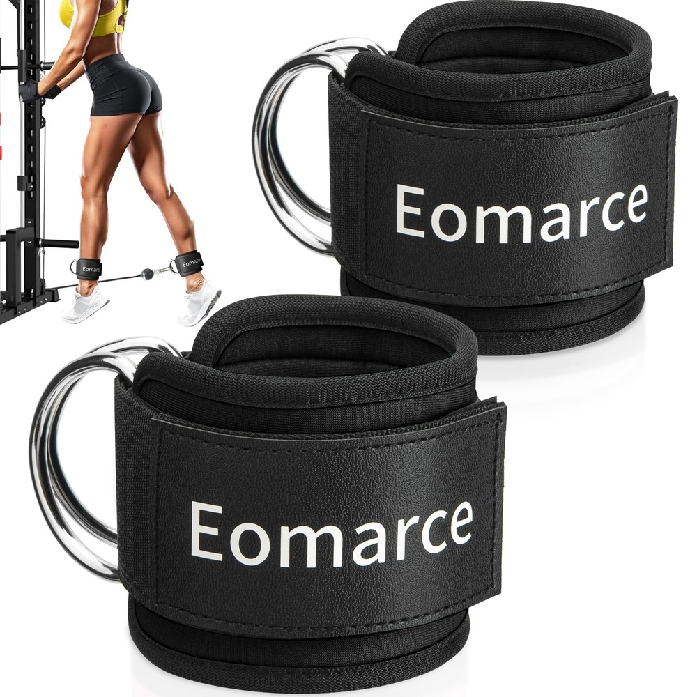 Eomarce 2PCS Set Premium Cable Kick Back Ankle Straps for Black