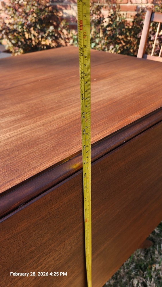 MCM Craddock Refinished Walnut Scissor Leg Table and 6 Chairs