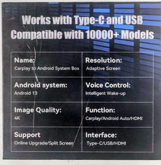 (NEW) AI Wireless Car-Adaptar-Play&Plug Duel-Band Bluetooth 5.0 4K V Android 12