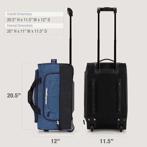 Duffel Bag with Rolling Wheels 21 Inch Navy