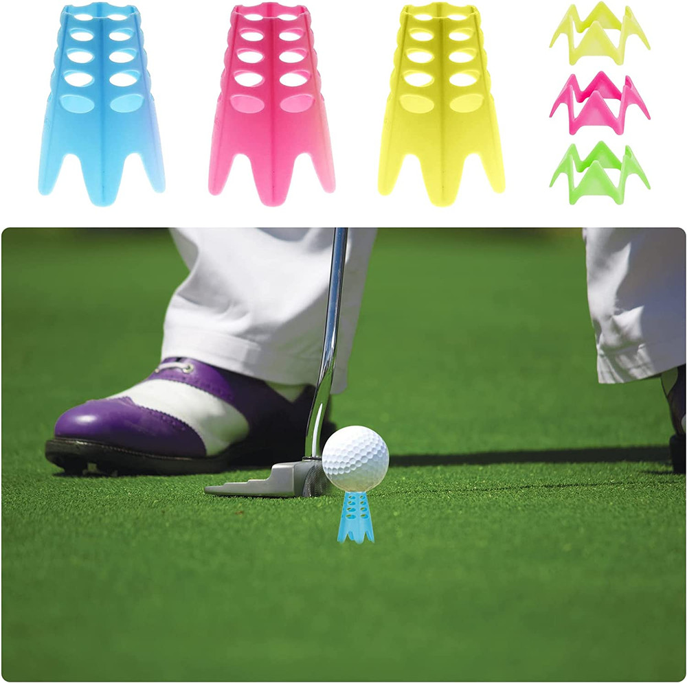 18 PCS Golf Simulator Tees Plastic Mat Tees Winter Indoor Outdoor Training Tools