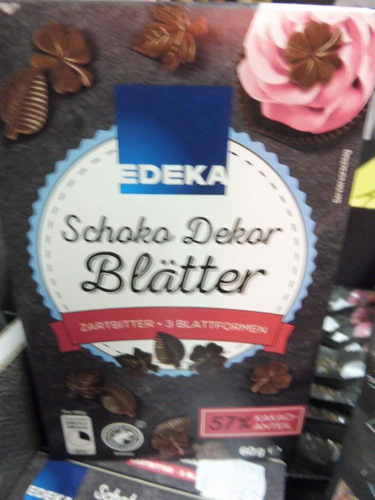 1 Pack Edeka Chocolate Decor Leaves Dark 60Gr