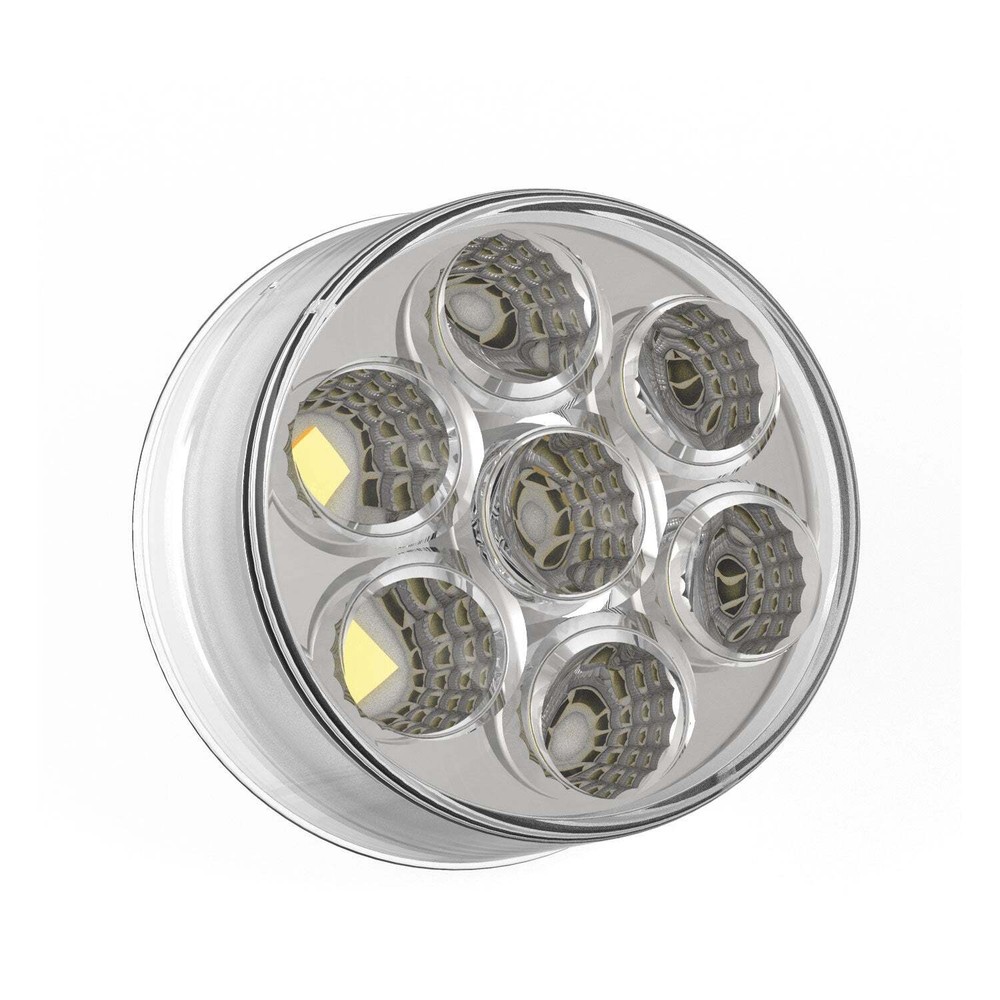 Fortpro 2” Round Dual Function Multivoltage LED Lights - Red & Ambar LED/Clear L