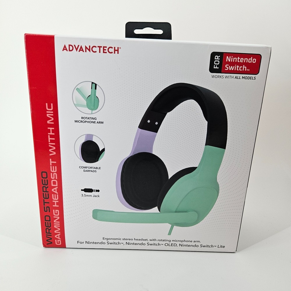 Advanctech Wired Stereo Gaming Headset With Mic For Nintendo Switch All Models