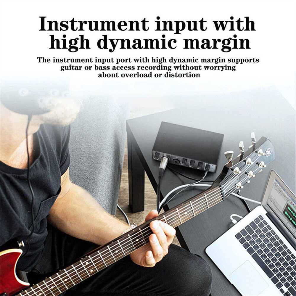 USB Live Sound Card Audio Interface Live Streaming for Studio Singing Recording