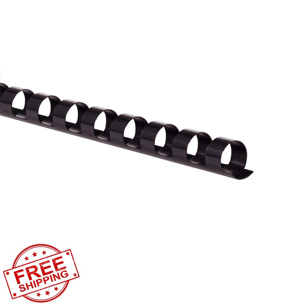 GBC Binding Spines, 3/8 Inch, Black, CombBind, 100 Pack