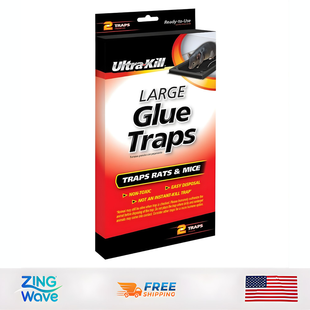 Ultra-Kill 2 Count Large Rat Mouse Glue Traps Mouse Traps