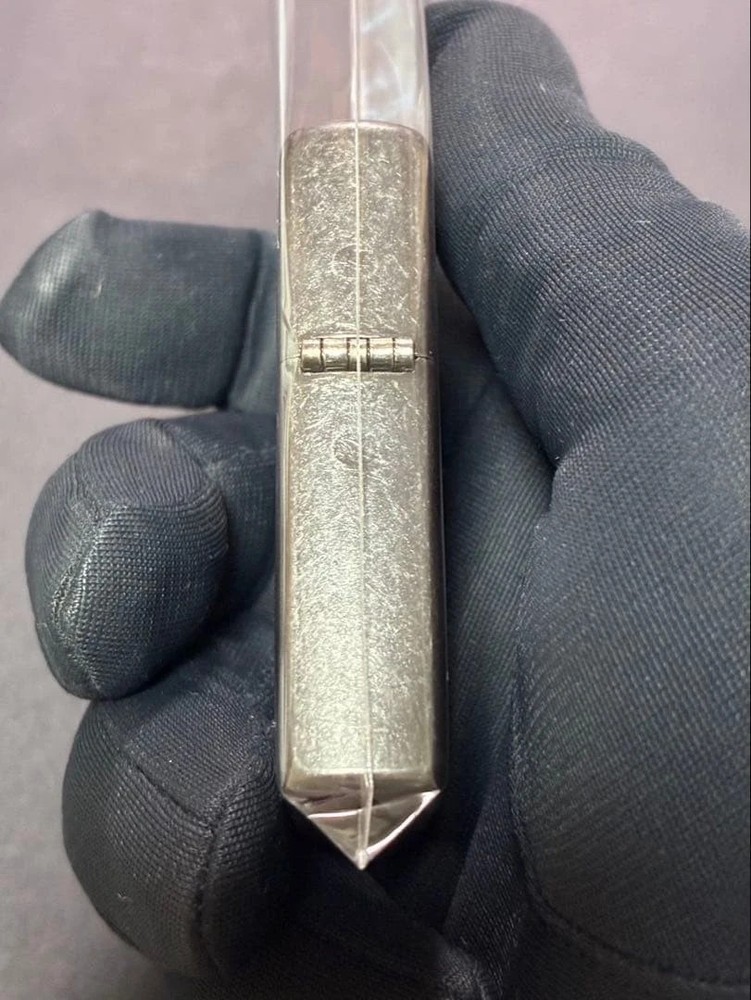 Zippo Skull Etching Silver Double Sided Processing Lighter Regular Japan