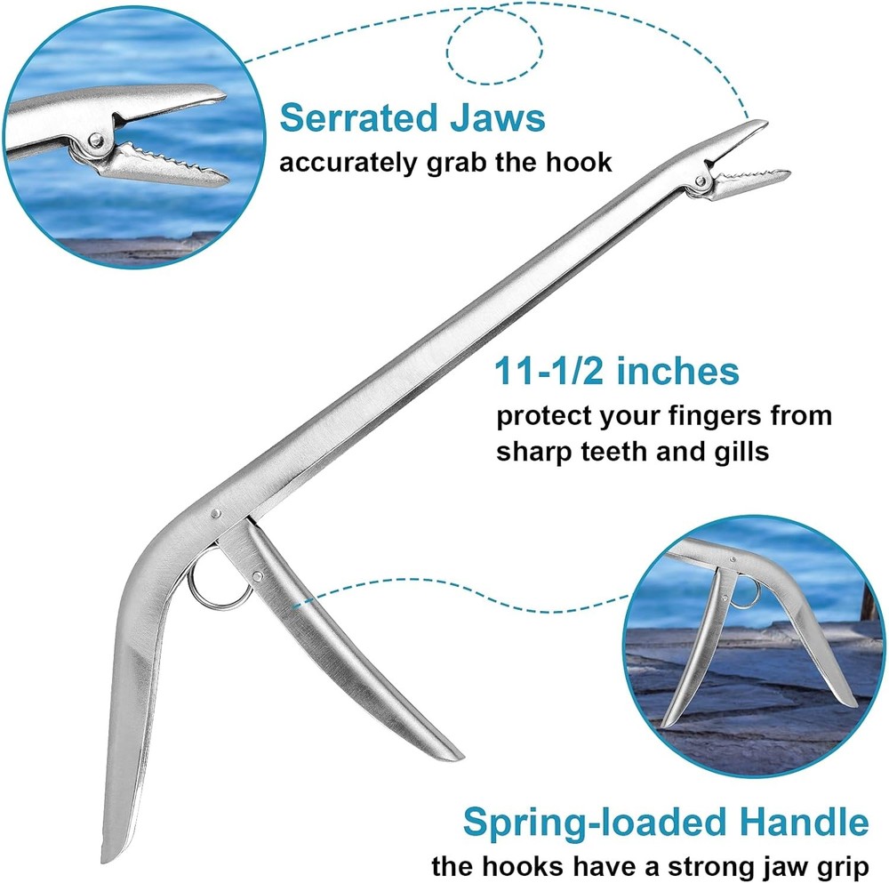 Fish Hook Remover, Premium Stainless Steel Remover Tool - silver