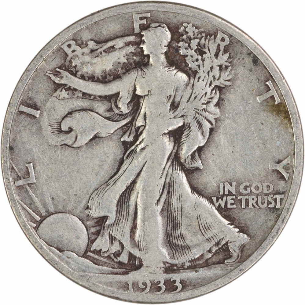 1933-S Walking Liberty Silver Half Dollar VF Uncertified #1016