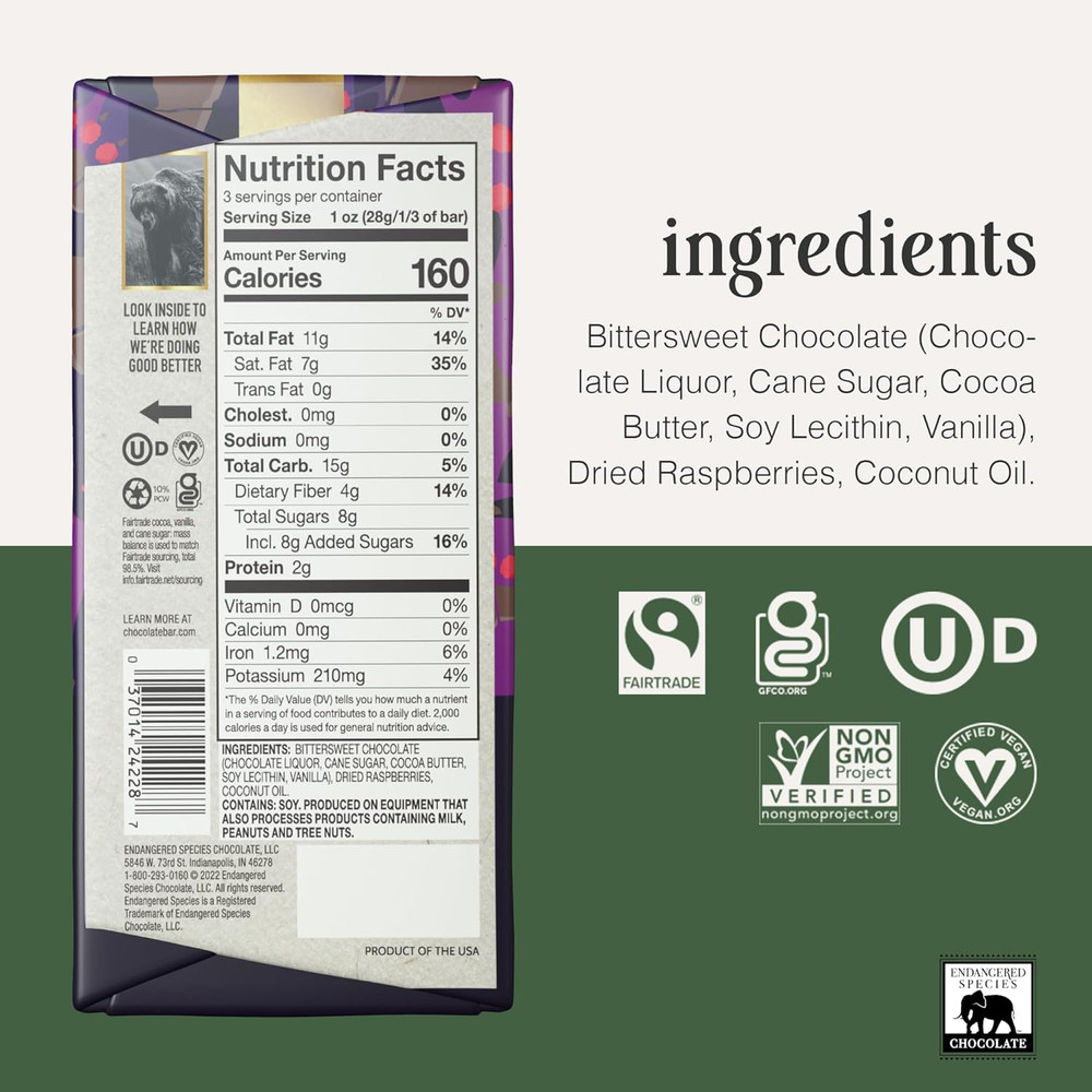 Bar Grizzly Dark Raspberry, 3 Oz