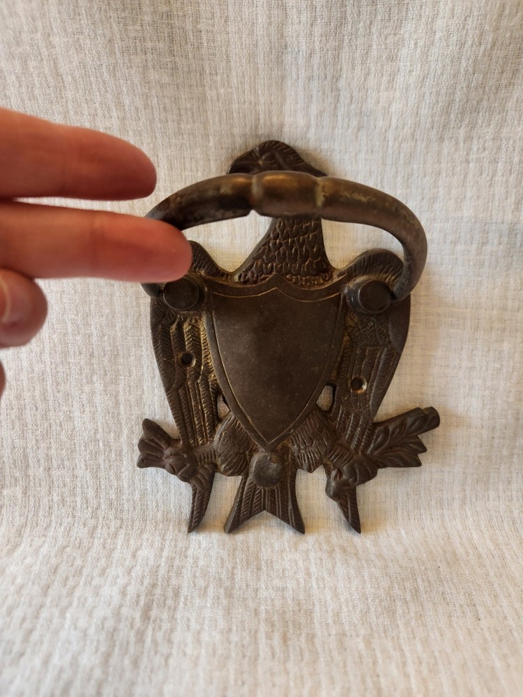Vintage Eagle Door Knocker Heavy Solid Brass American Eagle 6.5"