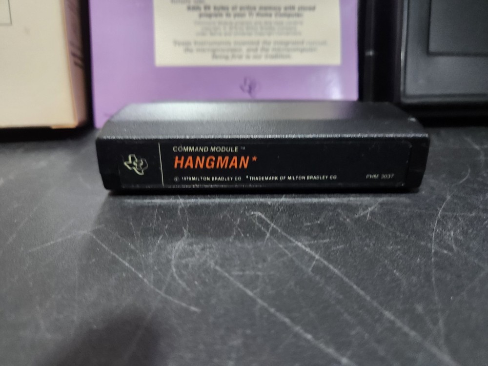 TI99-4a Home Computer Hangman Command Module Rare CIB Complete In Box
