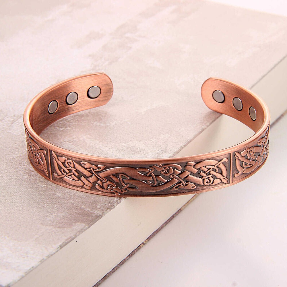 Viking Magnetic Therapy Pure Solid Copper Adjustable Bracelet
