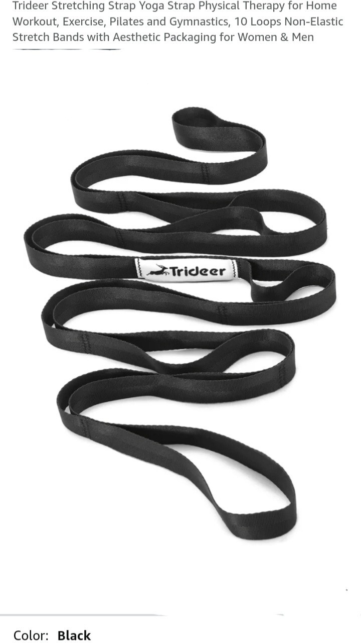 Trideer Stretching Strap Yoga Strap Physical Therapy 10 Loops Non-Elastic