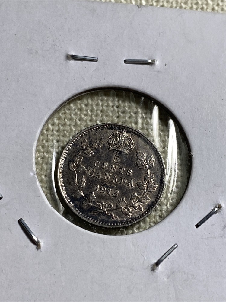 Canada 1913 5 Cents Silver