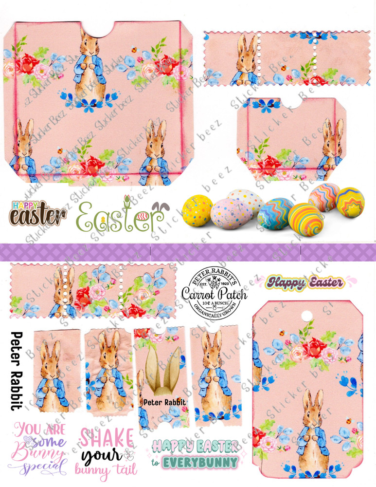 Peter Rabbit Ephemera Collage Sheet Supplies Scrapbooks Junk Journal Card Making