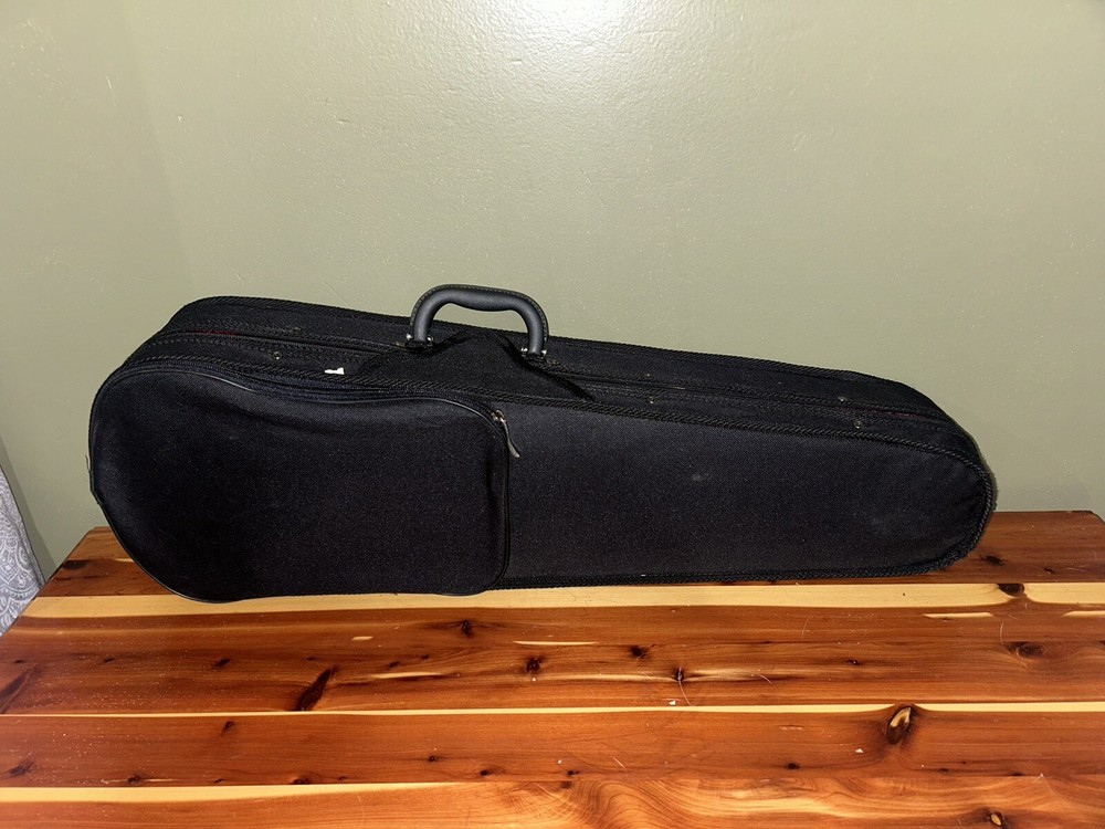 Durable Cloth Fluff Triangle Shape Case with Red Lining for 4/4 Violin Black