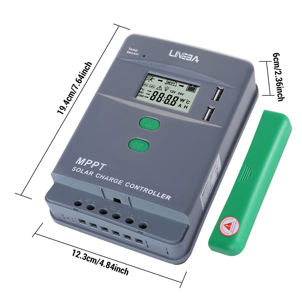 12/24/36/48V 30/60/100A MPPT Solar Charge Controller Panel Battery Regulator USB
