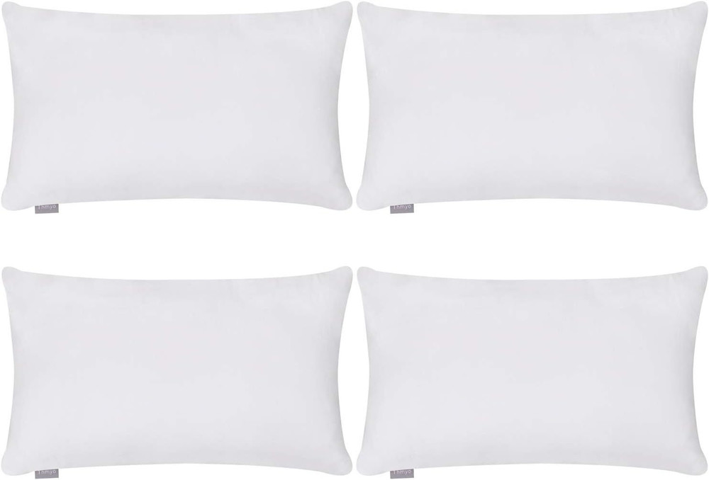 4-Pack 100% Cotton Lumbar Comfortable Solid 12x20inch/30x50cm, White