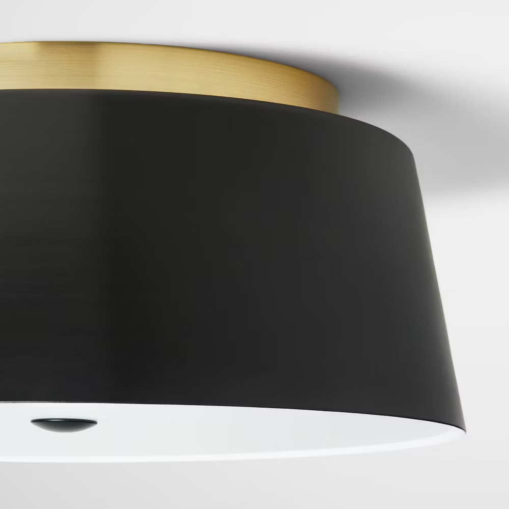 Semi Flushmount Ceiling Light Black/Gold - Pillowfort
