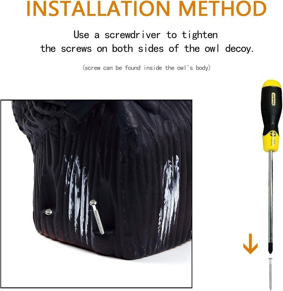 Waterproof Owl Scarecrow with Rotating Head