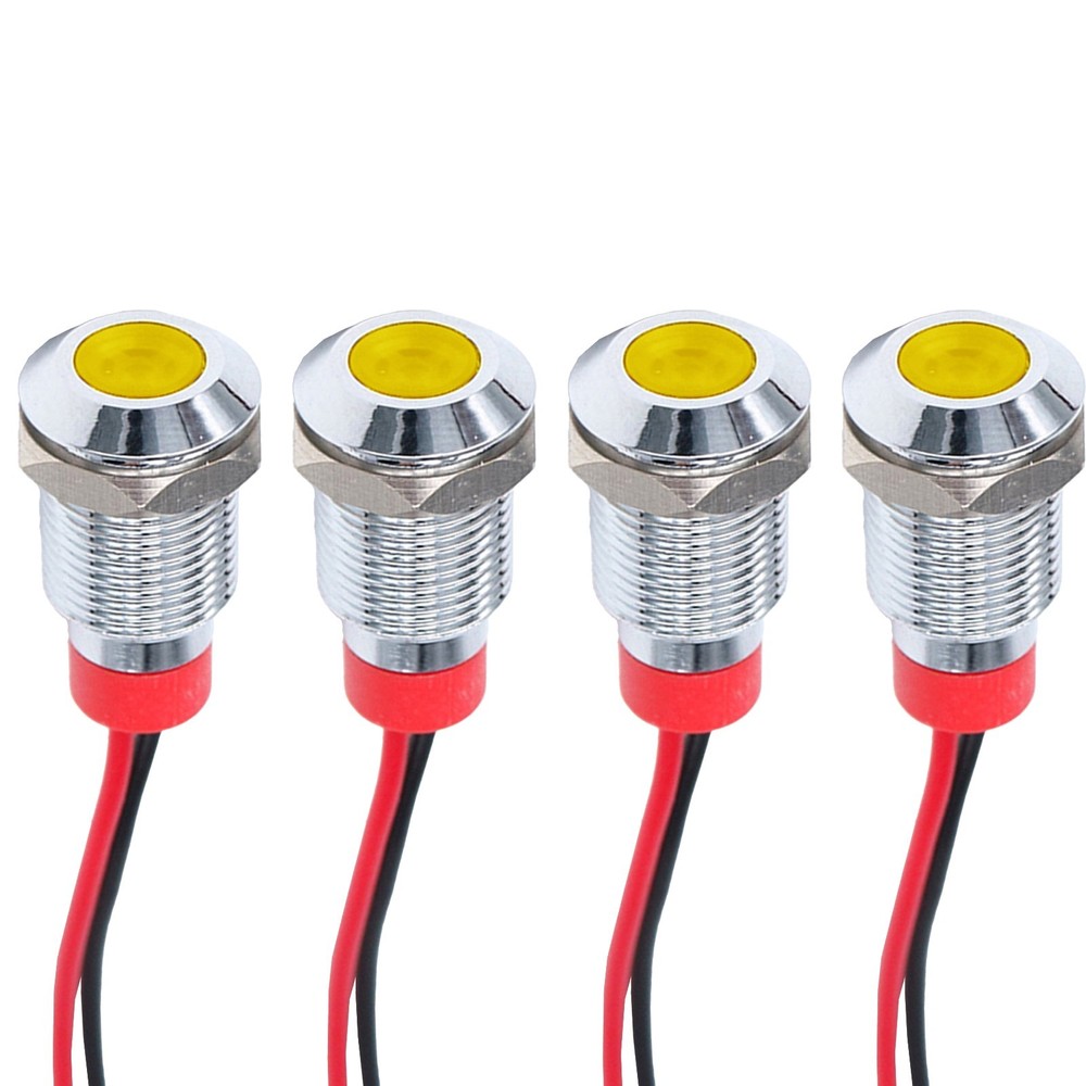 Low Current Consumption 10mm LED Signal Indicators Weatherproof 4 Pack