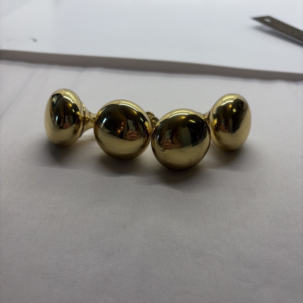 4 Brass Round Drawer Pulls 1.25”  VTG (11)