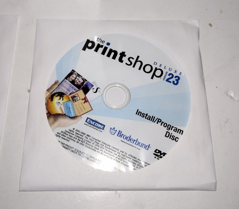 The Print Shop Deluxe Version 23 for Windows IMAGE And Install/Program Disc