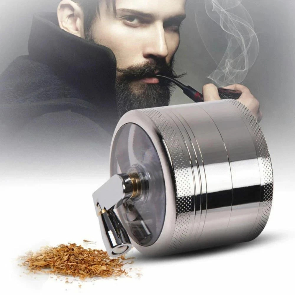 Metal Herb & Spice Grinder with Hand Crank – Manual Crusher for Kitchen Tobacco