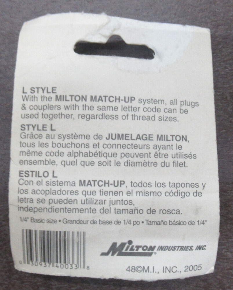 MILTON S792 FEMALE COUPLER PLUG