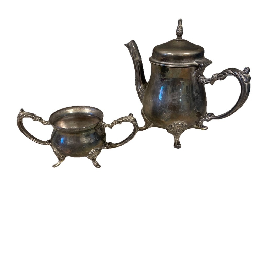 Silver plate Child’s Tea Set Pitcher And Suger Unpolished ￼
